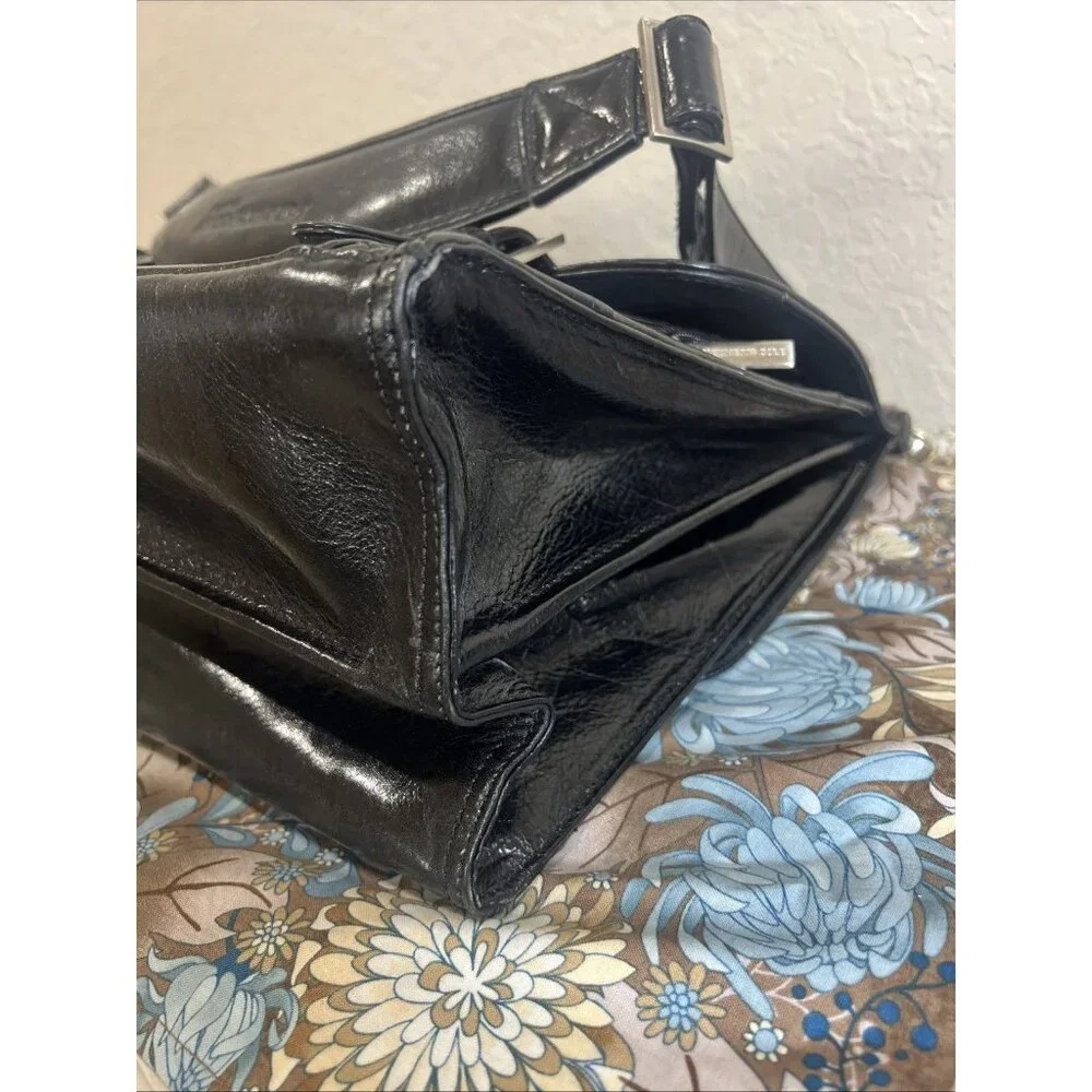 Kenneth Cole Black Leather Laptop Messenger Briefcase Bag